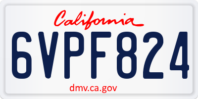 CA license plate 6VPF824