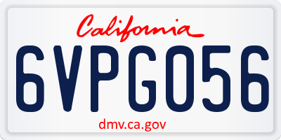 CA license plate 6VPG056