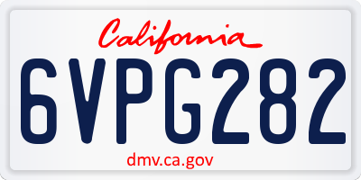 CA license plate 6VPG282