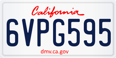 CA license plate 6VPG595
