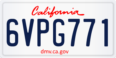 CA license plate 6VPG771