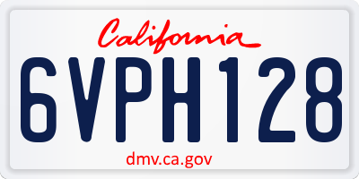 CA license plate 6VPH128