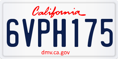 CA license plate 6VPH175