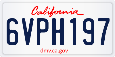 CA license plate 6VPH197