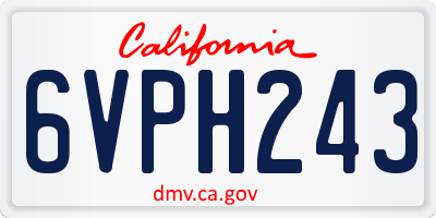 CA license plate 6VPH243