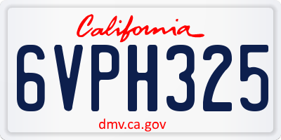 CA license plate 6VPH325