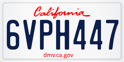 CA license plate 6VPH447