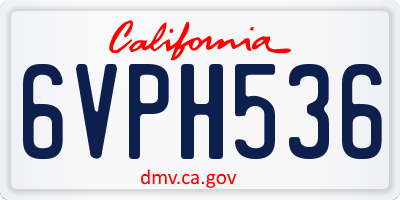 CA license plate 6VPH536