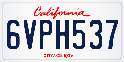 CA license plate 6VPH537