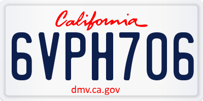 CA license plate 6VPH706