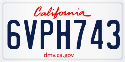 CA license plate 6VPH743