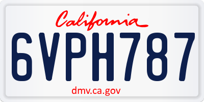 CA license plate 6VPH787