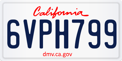 CA license plate 6VPH799