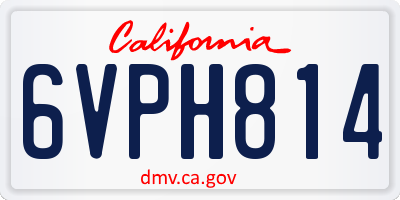 CA license plate 6VPH814