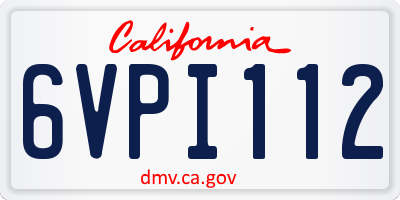 CA license plate 6VPI112
