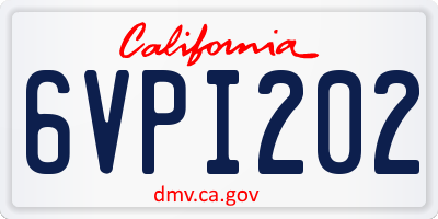 CA license plate 6VPI202