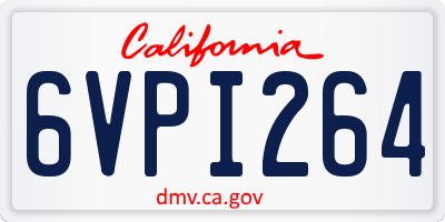 CA license plate 6VPI264