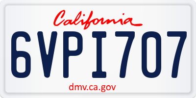 CA license plate 6VPI707