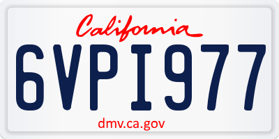 CA license plate 6VPI977