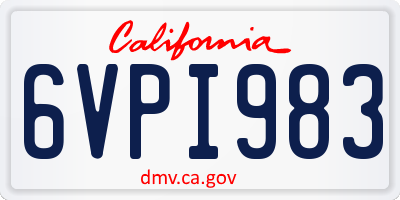 CA license plate 6VPI983