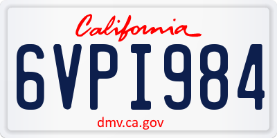 CA license plate 6VPI984