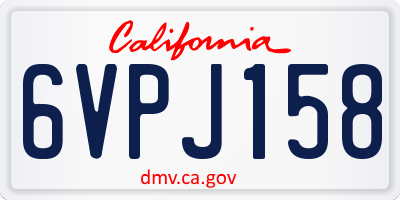 CA license plate 6VPJ158