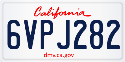 CA license plate 6VPJ282