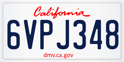 CA license plate 6VPJ348