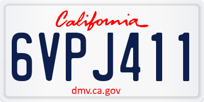 CA license plate 6VPJ411