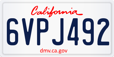 CA license plate 6VPJ492
