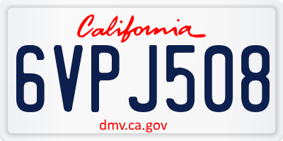 CA license plate 6VPJ508