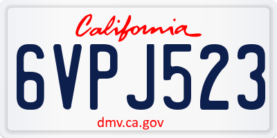 CA license plate 6VPJ523