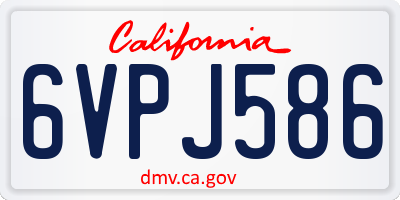 CA license plate 6VPJ586