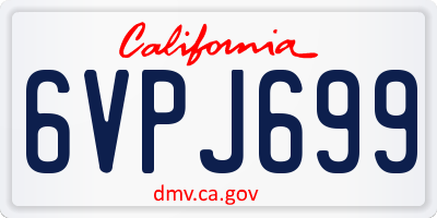 CA license plate 6VPJ699