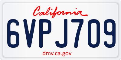 CA license plate 6VPJ709