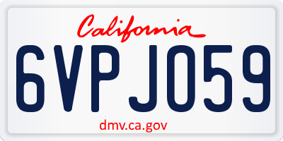 CA license plate 6VPJO59