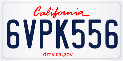 CA license plate 6VPK556