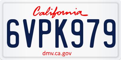 CA license plate 6VPK979