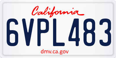 CA license plate 6VPL483