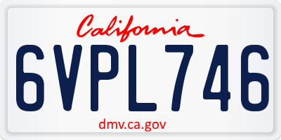 CA license plate 6VPL746