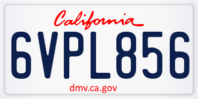 CA license plate 6VPL856