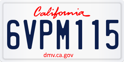 CA license plate 6VPM115