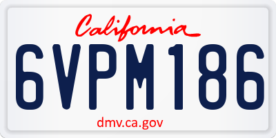 CA license plate 6VPM186