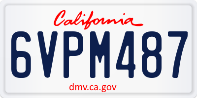 CA license plate 6VPM487