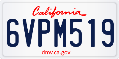 CA license plate 6VPM519