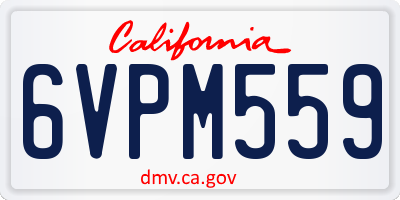 CA license plate 6VPM559