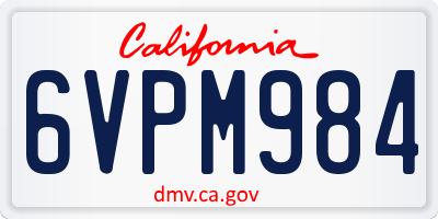 CA license plate 6VPM984