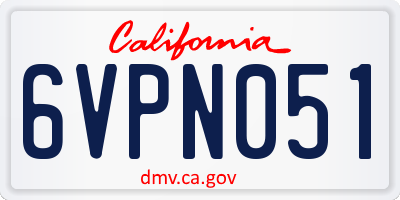 CA license plate 6VPN051