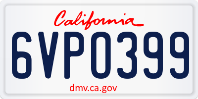 CA license plate 6VPO399