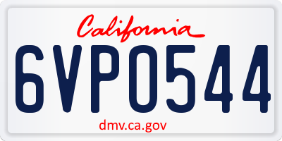 CA license plate 6VPO544